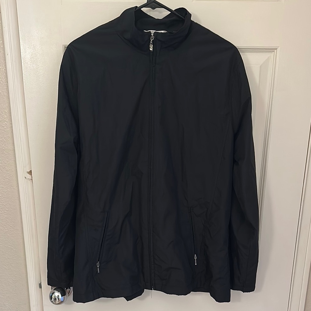 Ping Black Raincoat Lightweight with Quarter-Zip Closure